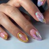 Press on Nails Almond Fake Nails Short Gradient False Nails