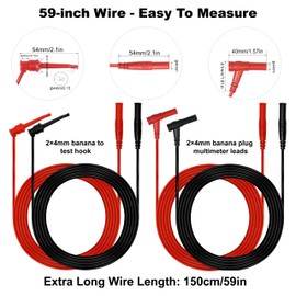 27PCS Multimeter Test Leads Kit,Professional and Upgraded Test Leads Set with Alligator Clips, Test Hook Clip, Banana Plug and Piercing Probe Clip for Multimeter Electrical Testing