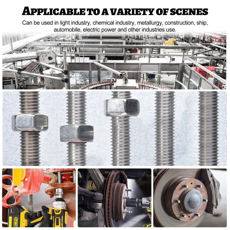 AIMEKE Pack of 12 M8 Threaded Rods, 100 mm Threaded