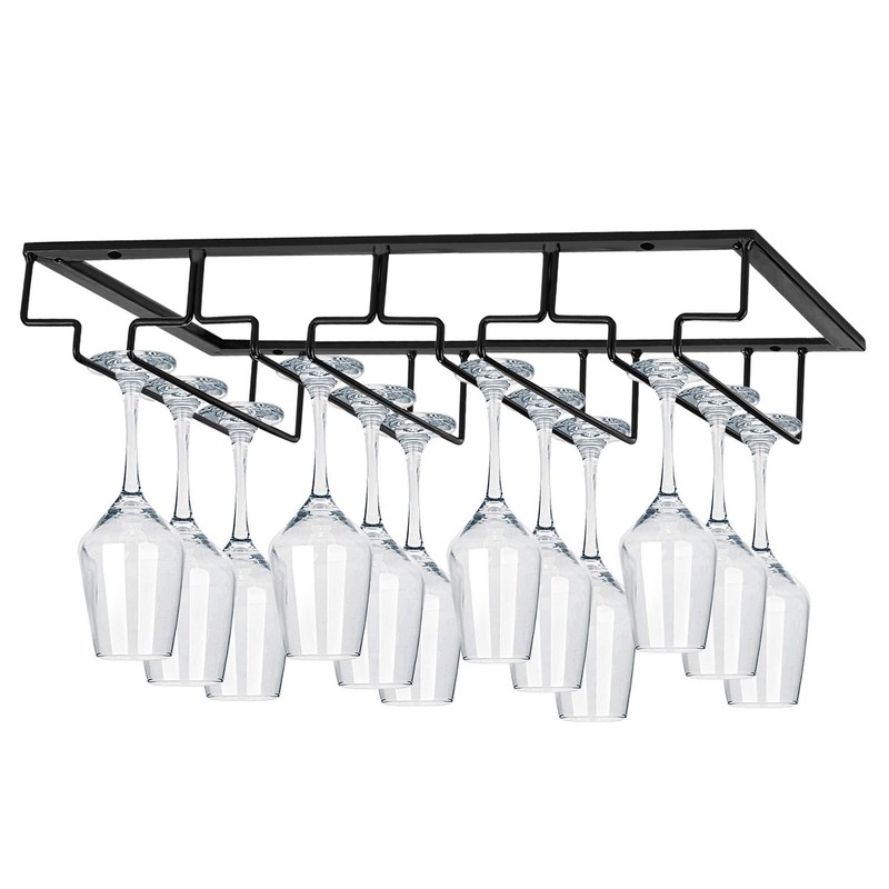 MOCOUM Wine Glasses Rack Under Cabinet Stemware Rack, Wine Glass