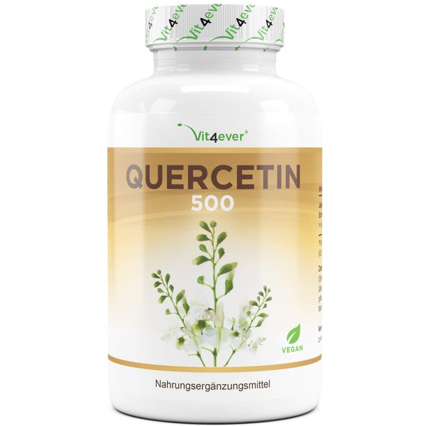 Quercetin - 500 mg - 120 Capsules - 4 Month Supply - Laboratory Tested - Natural from Japanese String Tree Flower Extract - High Dose - Vegan - Premium Quality