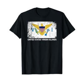 USVI Flag T-Shirt | Vintage Made In U.S. Virgin Islands Gift T-Shirt