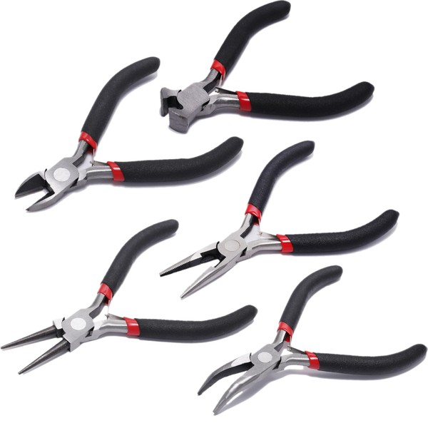 IntXanth 5 Pcs Jewelry Pliers Set, Professional Jewelry Making Tools,