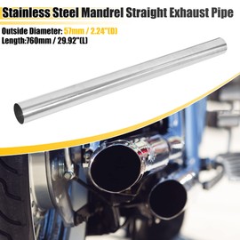 X AUTOHAUX 2pcs Straight 2.25" OD 30" Length DIY Custom Mandrel Exhaust Pipe 2.25 Inch Tube Pipe T304 Stainless Steel Universal Fit
