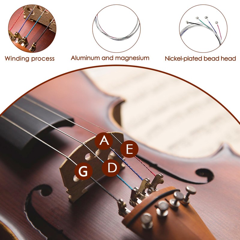 Violin Strings 4/4 Set 12Pcs Violin Full Size Strings Kits