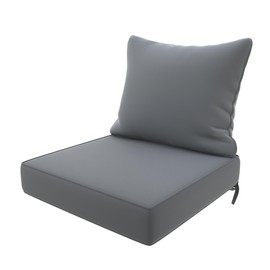 UDPATIO Outdoor Cushions for Patio Furniture, 22 x 22 Outdoor Deep Seat Cushions with Waterproof Fade Resistant, Outdoor Chair Cushions with Adjustable Snaps, Removable Cover and Handle, Grey