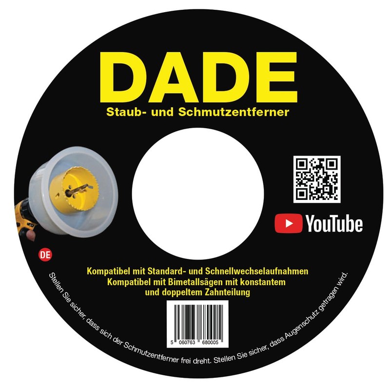 DADE Drill Dust Collector Eliminator D.A.D.E Holesaw Drilling Vertically Ceiling