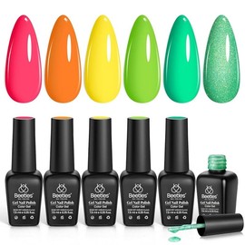 Beetles Gel Nail Polish Set 6 Colors Pastel Yellow Pink Blue Gel Polish Gel Nail Polish Soak Off Nail Lamp Uv Gel Nail Kits Nail Art Manicure DIY Nail Home - Color: Joyful Future