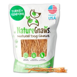 Nature Gnaws USA Turkey Tendons for Dogs - Premium Natural Chew Treats for Do...