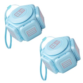 HAMILO Educational Stamps Multifunction Frame Clock Homework Check Set of 2 (Light Blue)