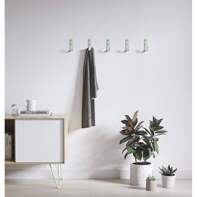 The Hairpin Leg Co. Metal J wall hooks single White/Brass