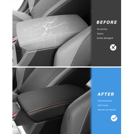 INTGET for 2024 2025 Subaru Crosstrek/Impreza Accessories Center Console Armrest Cover Leather Car Crosstrek Arm Rest Box Lid Middle Console Seat Cover Protector (Orange Stitches, 2024+)