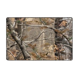 Washable Area Rugs Cover,Camo Tree Brown Camouflage Soft Large Floor Carpets Mats Non-Skid Rug for Boys Girls Room Living Room Bedroom Home Decor 4x5.3 Ft