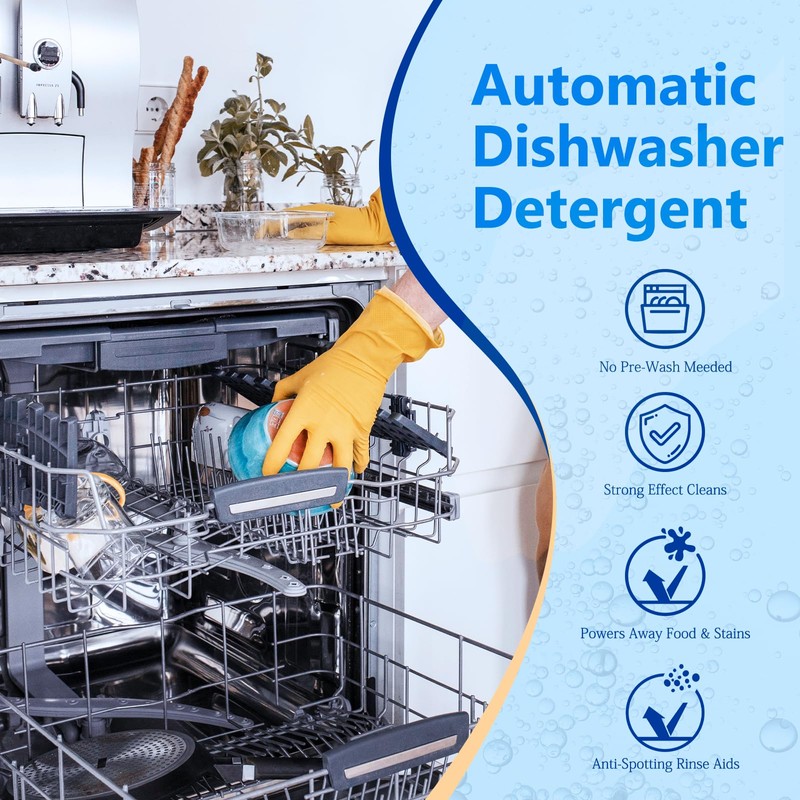 32 Count Dishwasher Pods, No Pre-Rinse Dishwasher Detergent Soap On