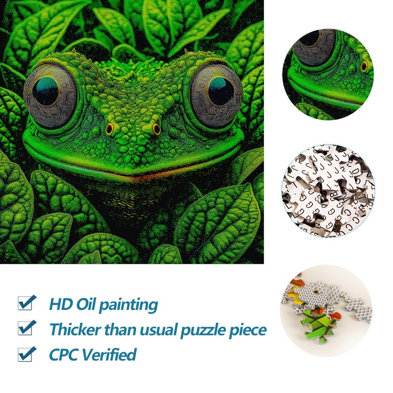 Bgraamiens 1000 Piece Frog Camouflage Wild Animal Puzzle, Expert Level,