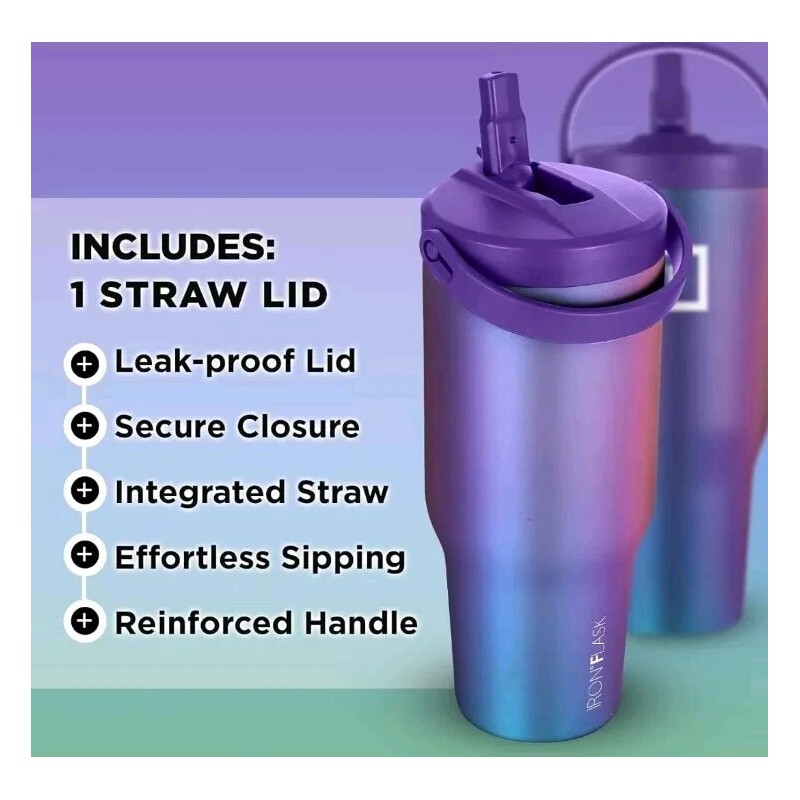 Iron Flask Sidekick Insulated Leak Proof Water Tumbler Aurora 30