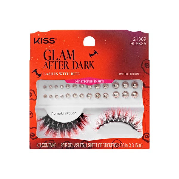 KISS Halloween Eyelashes ‘Pumpkin Potion’, 17mm, Full Volume False Lashes