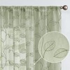 Sheer Curtains for Bedroom Rod Pocket Embroidered Leaf Window Curtains