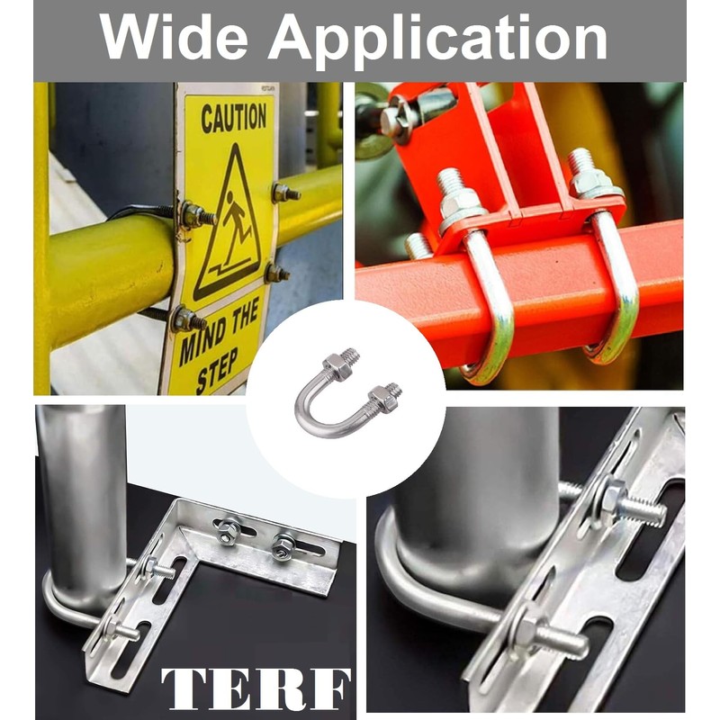 TERF® M6 X 27mm X 59mm Round U Bolts Steel