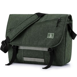 OIWAS Men's Shoulder Bag, 14/15.6 Inches, Messenger Bag, A4, Large Capacity, Waterproof, Lightweight, Unisex, 4 Colors, 15.6 inch-green