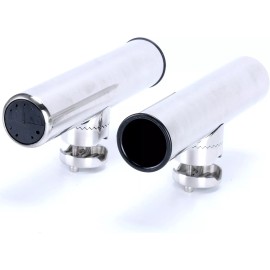 Amarine Made 2 Pack Fishing Rod Holder for Boat Rail Mount Stainless Steel Clamp on 7/8" - 1"