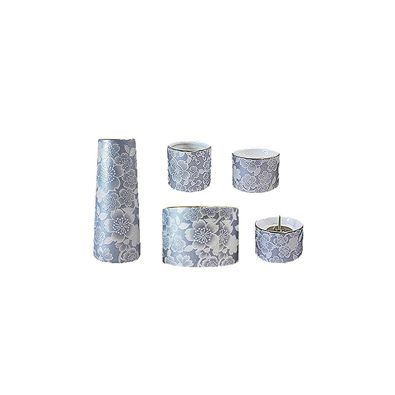Pottery Modern Buddhist Tools Set of 5 "Yui Hana" (Round