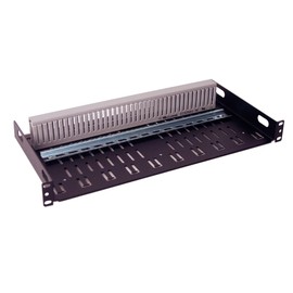 IRP20123S11 1U Rackmount DIN Rail Shelf with PVC Wire Duct Design for Industrial Standard 19 inch Relay or 4 Post Server Rack