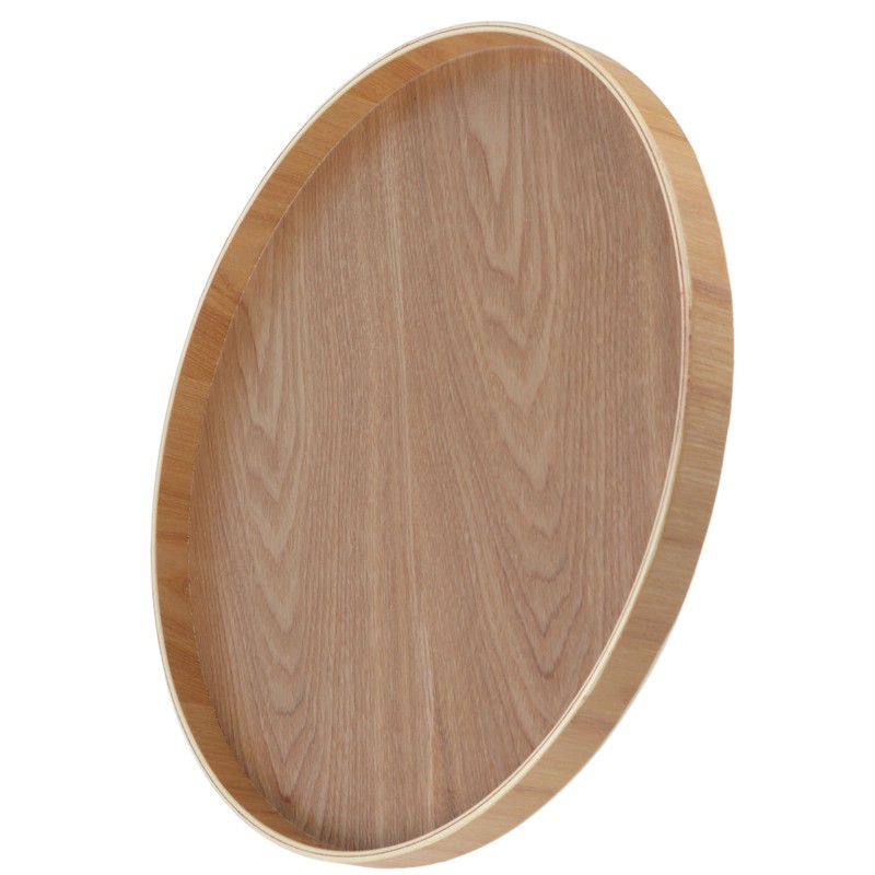 Round Shape Solid Wood Tea Coffee Snack Food Meals Serving