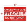 SJPACK Large Fragile Stickers 4'' x 6'' Eye-catching Fragile -