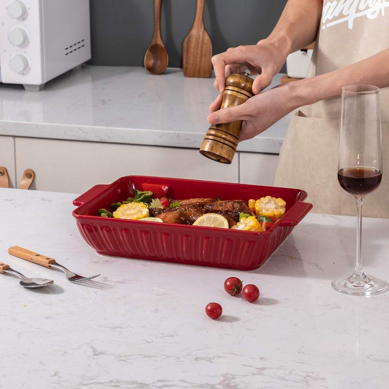 FE Baking Dish, 11"x 8"Rome Pillar Casserole Dish, 3.38 Quart