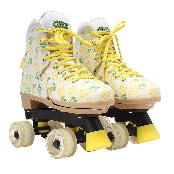 Circle Society Classic Adjustable Indoor and Outdoor Childrens Roller Skates - Crushed Pineapple