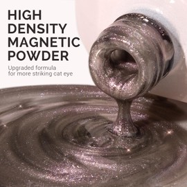 MelodySusie Silky Cat Eye Gel Nail Polish, Nude Glitter Holographic Magnetic Nail Polish with Magnet, 0.5 Fl Oz UV Nail Polish for Nail Art Manicure Salon DIY at Home B5404