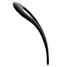 Camila Paris CP2670 French Twist Stick Clip Pins, Black, Wavy Hair Pin U-Shaped Hair Fork for Girls Spiral Updo Bun Holder, Fashion Flexible Durable Styling Hair Accessories for Women, Made in France