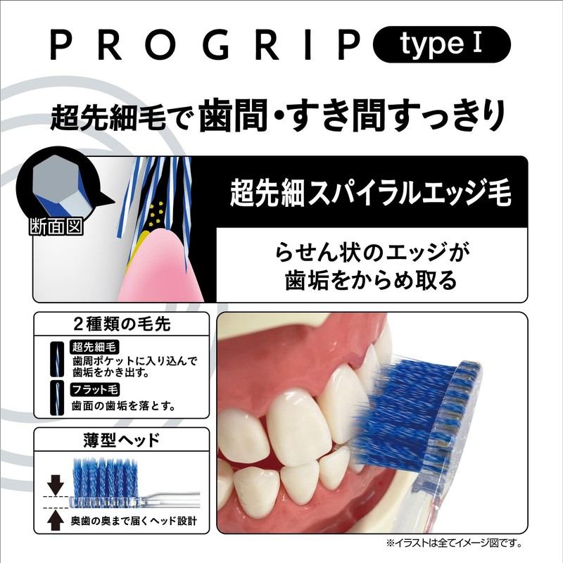 Ebisu B-8057S Pro Grip Toothbrush, TypeI, Soft, Set of 3