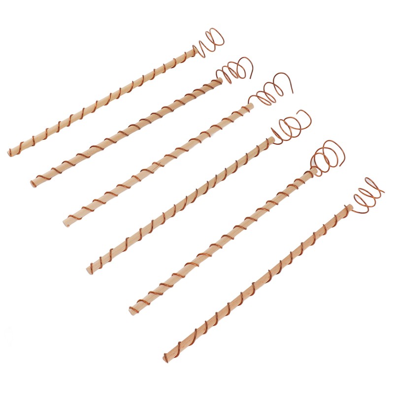 6PCS Electroculture Plant Stakes 10 Inch Natural Wood Stake Wrapped