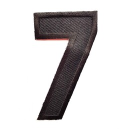 3 INCH Black Number 7 Patches Appliques Fabric Decorating for Hat Cap Polo Backpack Clothing Jacket T-Shirt DIY Embroidered Iron On/Sew On Patch