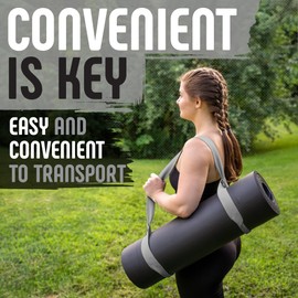 Gradient Fitness Yoga Mat Strap, Premium Cotton Blend, Yoga Mat Carrier, Yoga Mat Holder, Yoga Mat Straps for Carrying (Gray)