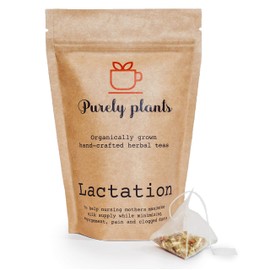 Lactation Tea by Purely Plants | Lactation Supplement for Increased Breast Milk | Breastfeeding Support Organic Herbal Tea | Boost Mothers’ Milk Supply | 1.4 oz. Package - 16 Pyramid Tea Bags