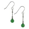 Pale Green Aventurine Gemstone & Sterling Silver Hook Drop Earrings