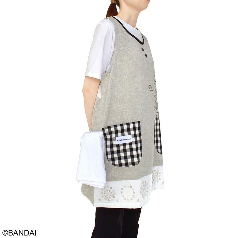 St Ladies Apron Bear School Tungary Gray Gray M L