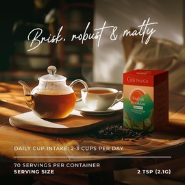 Gya Tea Co English Breakfast Tea 5.29 oz 70 Cups - Premium Black Tea Loose Leaf - Energizing & Full-Flavored, Perfect for Mornings & to Awaken the Senses - No Artificial Ingredients, Pure & Natural