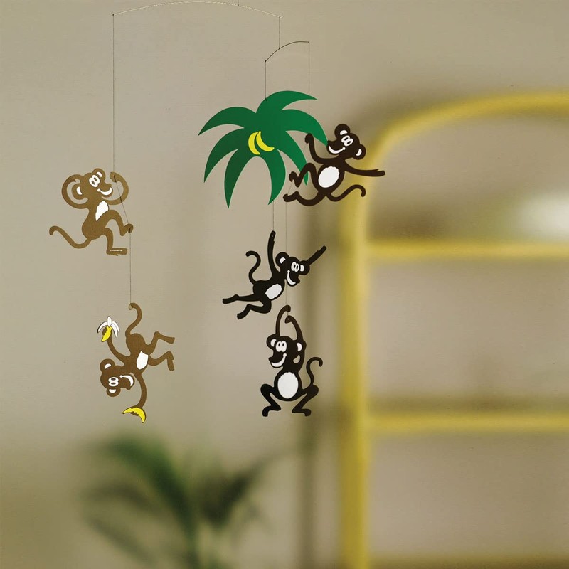 Monkey Tree Hanging Nursery Mobile - 23 Inches - High