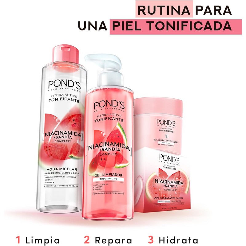 Pond's Cuidado Facial Fruity Hydra Fresh Sandía, Gel Hidratante, 110