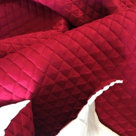 Luvfabrics Quilted Faux Suede Foam Backed- Automotive, Headliner, Furniture Upholstery, DIY Projects, Home Decor & More! (Red)
