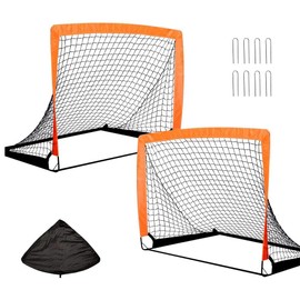 Soccer Goal for Backyard Set, 2 Pcs 4X3 ft Toddler Soccer Nets Training Equipment Portable Pop Up Soccer Goals Training Nets with Carrying Case