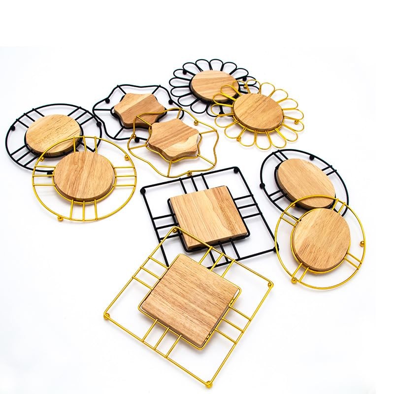 Hosoncovy Round Hot Pot Holder Pad Set of 2,Heat Resistant