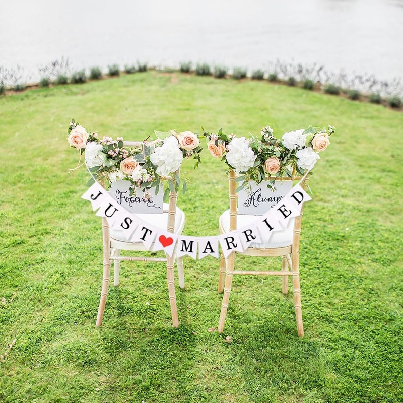 LKCCTK Set of 2 Wedding Garlands, Happy Wedding/Just Married, Perfect