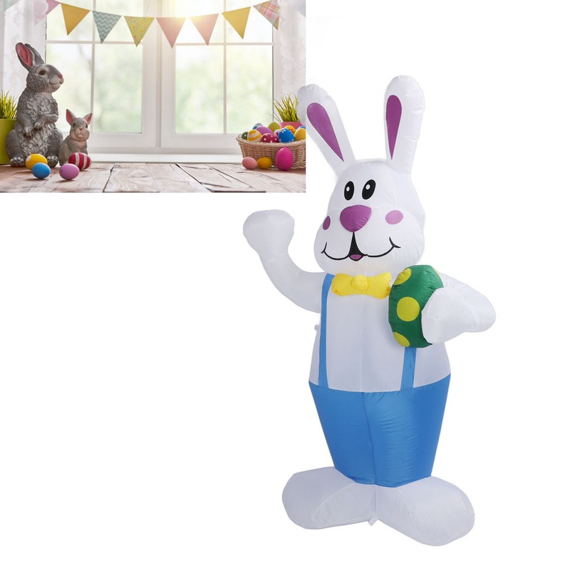 Inflatable Bunny Yard Decoration 6.2ft with LED Lighting Cute Easy