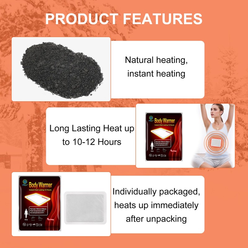 20 Pack Body Warmer Heat Patches, Lasting 10 Hours, 5.12