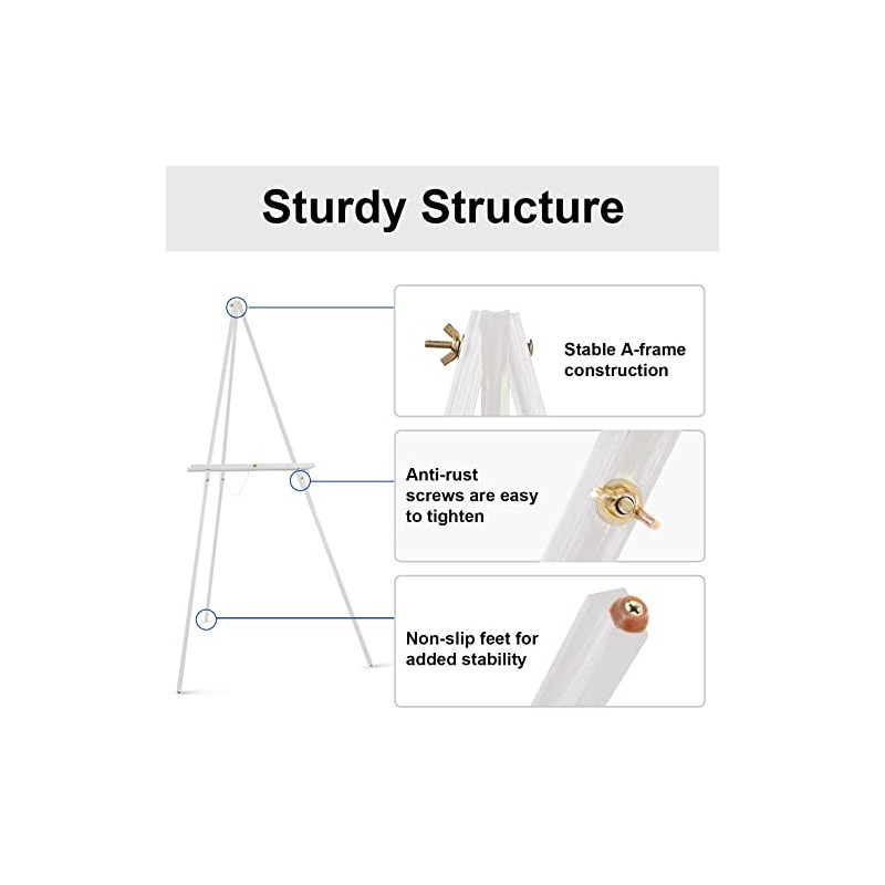 Falling in Art 65" A-Frame Tripod Easel Stand, Wooden Display